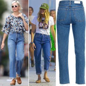 RE/DONE Levi's 70s Stove Pipe High-Rise Distressed Jeans